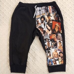 Graphic Jogger Sweat Shorts Hip Hop Vintage Size M